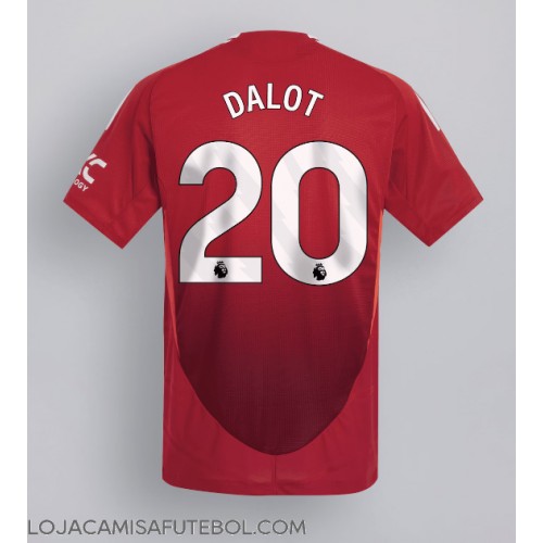 Camisa de Futebol Manchester United Diogo Dalot #20 Equipamento Principal 2024-25 Manga Curta